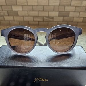 NWOT J Crew Women's Sunglasses, pale gray / blue frames perfect condition + case